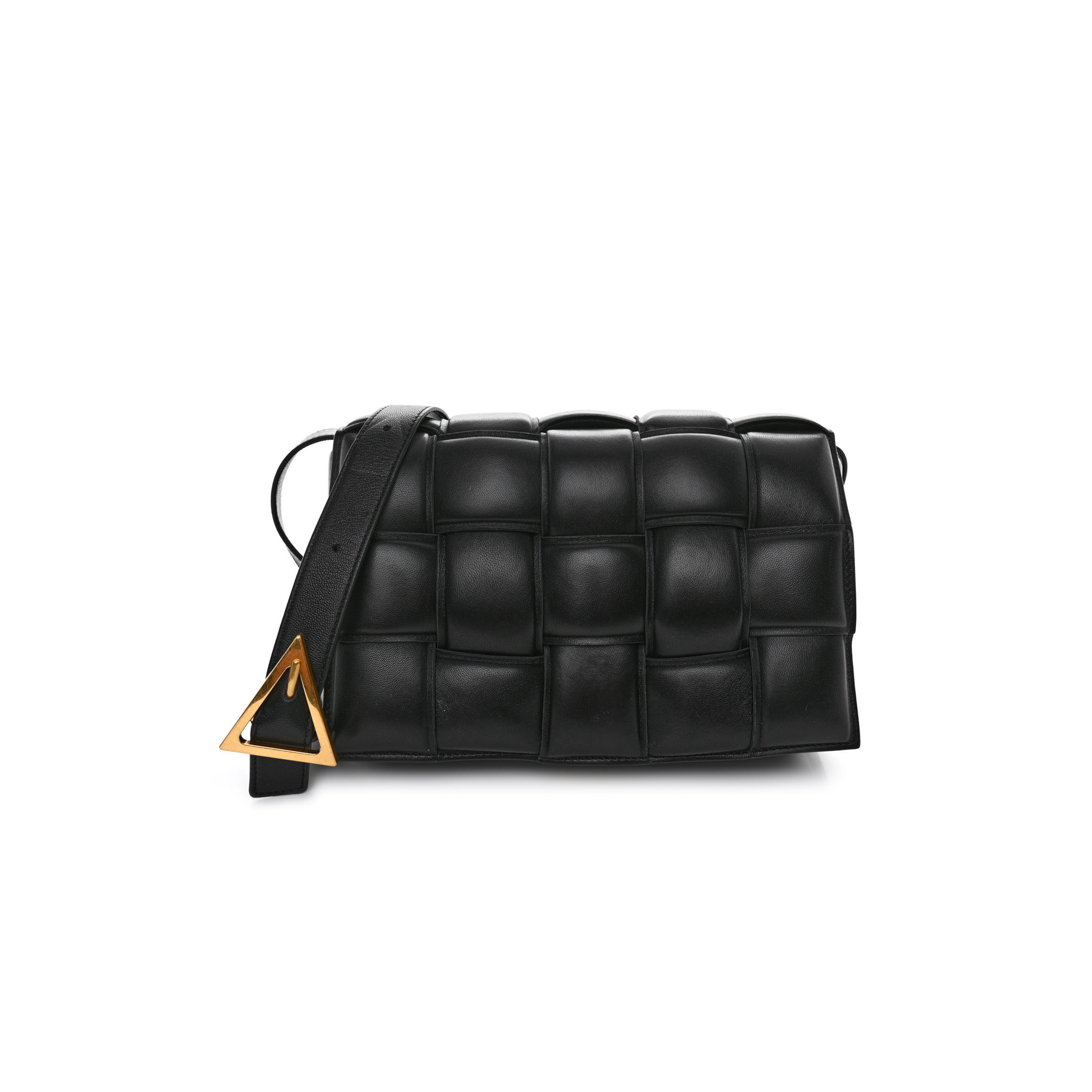 bo*te*ga Ve*ne*ta nappa maxi intrecciato padded cassette crossbody bag black (26*18*8cm)